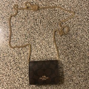 Coach Signature Mini Wallet On A Chain